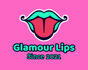 Multicolor Tongue Lips logo design