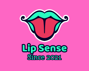 Multicolor Tongue Lips logo design
