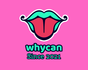 Beauty Vlogger - Multicolor Tongue Lips logo design