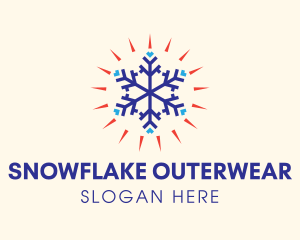 Snowflake Sun Rays logo design