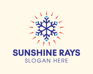 Snowflake Sun Rays logo design