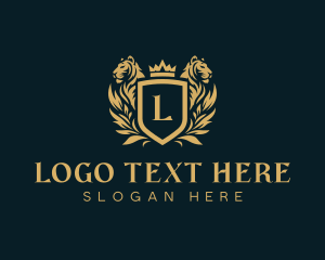 Crown - Luxury Tiger Heraldry logo design