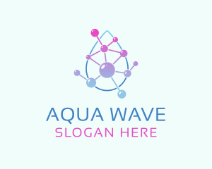 Water Droplet Molecule logo design