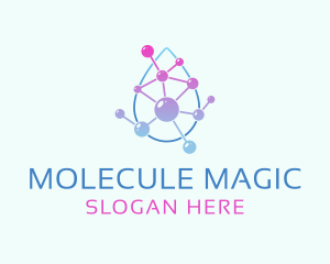 Water Droplet Molecule logo design