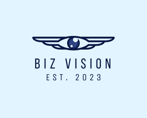 Modern Optical Eye Wings logo design