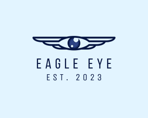 Modern Optical Eye Wings logo design