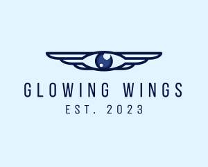 Modern Optical Eye Wings logo design