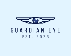 Modern Optical Eye Wings logo design