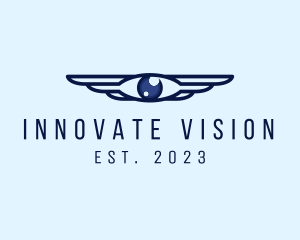 Modern Optical Eye Wings logo design