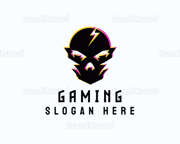 Gaming Thunder Bolt Skull Logo