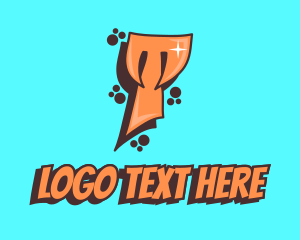 Teenager - Graffiti Art Letter T logo design