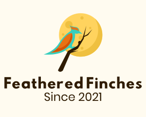 Moonlight Woodpecker Branch logo design