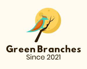 Moonlight Woodpecker Branch logo design