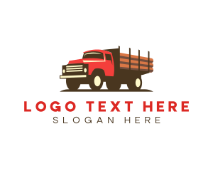 Trucking - Logging Truck Lumber logo design