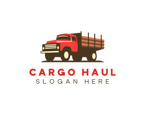 Logging Truck Lumber logo design