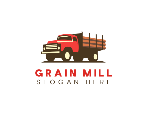 Mill - Logging Truck Lumber logo design