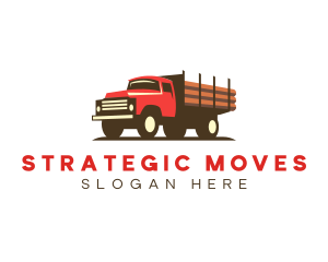 Logging Truck Lumber logo design