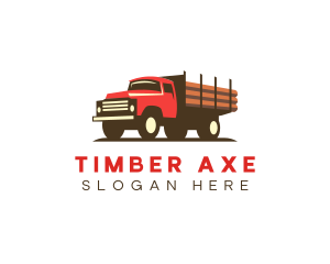 Logging Truck Lumber logo design