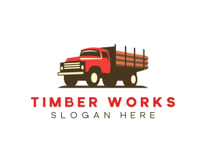 Lumber - Logging Truck Lumber logo design
