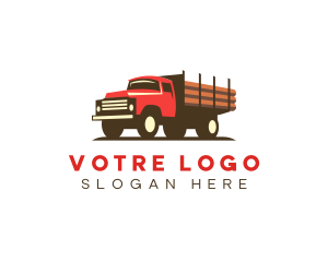 Mill - Logging Truck Lumber logo design