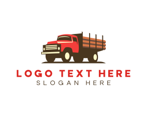 Moving - Logging Truck Lumber logo design