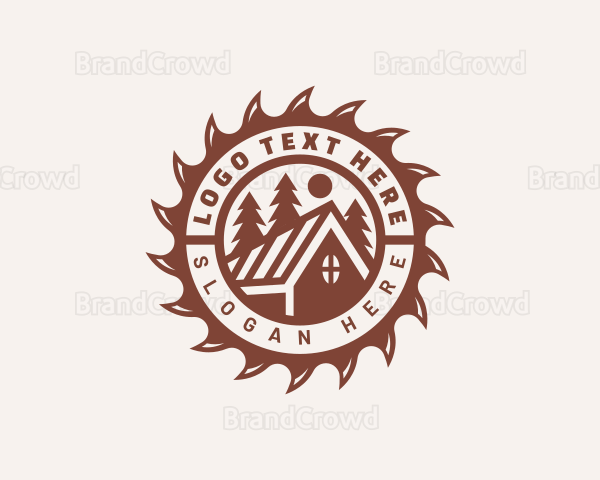 House Saw Blade Carpentry Logo