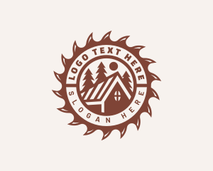 Woodcutter - House Saw Blade Carpentry logo design