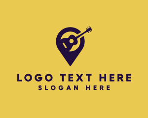 Wayfinding - Location Pin Guitar logo design