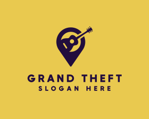 Location Pin Guitar Logo