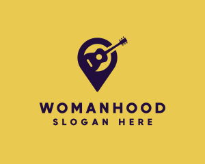 Location Pin Guitar Logo