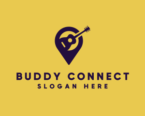 Location Pin Guitar logo design