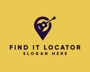 Locator - Location Pin Guitar logo design