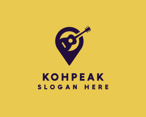 Location Pin Guitar logo design