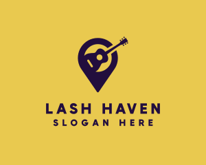 Location Pin Guitar logo design