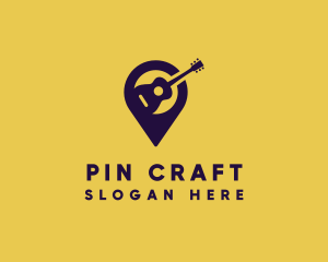 Pin - Location Pin Guitar logo design