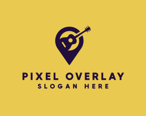 Location Pin Guitar logo design