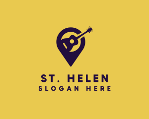 Location Pin Guitar logo design