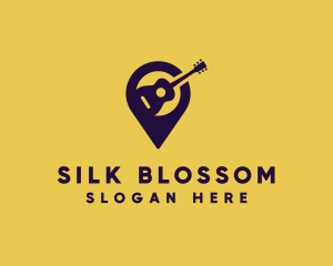 Location Pin Guitar logo design