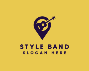 Location Pin Guitar logo design