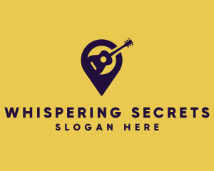 Location Pin Guitar logo design