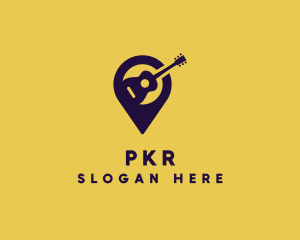 Location Pin Guitar logo design