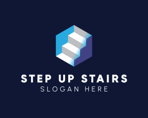 Staircase - 3D Stairs Cube logo design