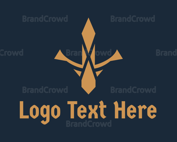 Gold Medieval Dagger Logo