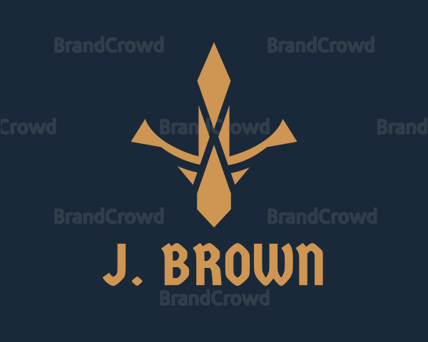 Gold Medieval Dagger Logo