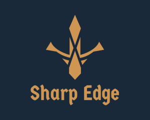 Dagger - Gold Medieval Dagger logo design