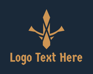 Gold Medieval Dagger  Logo