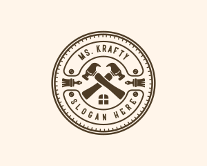 Carpenter - Hammer Construction Builder logo design