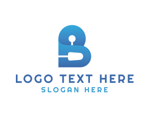 Printing Press - Digital App Letter B logo design