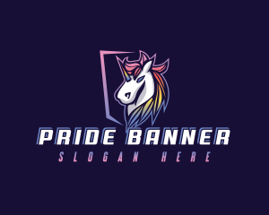 Gaming Stallion Unicorn logo design