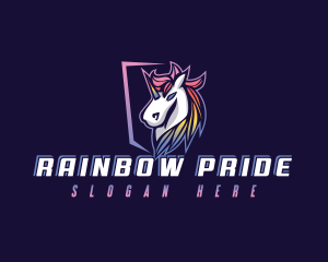 Gaming Stallion Unicorn logo design